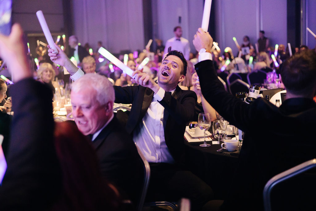 A trophy presentation at the GO Awards Scotland